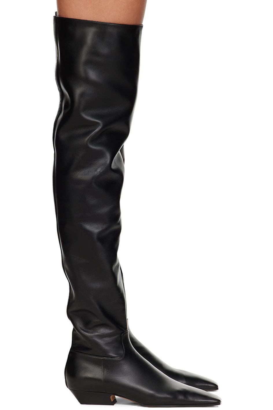 KHAITE - Black 'The Marfa Over-The-Knee Flat' Boots