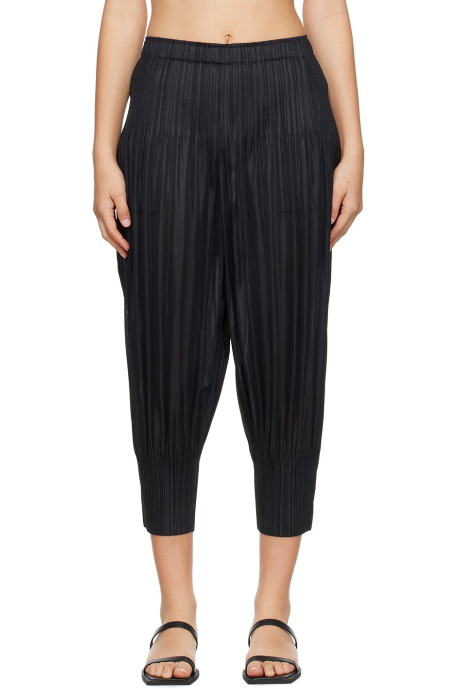 PLEATS PLEASE ISSEY MIYAKE - Pantalon Fluffy Basics noir