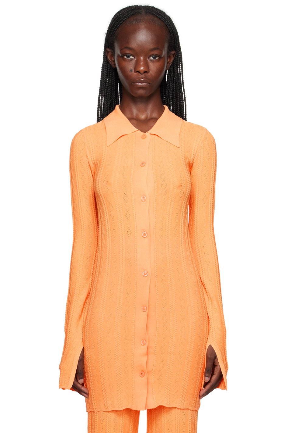 REMAIN Birger Christensen - Cardigan orange à boutons