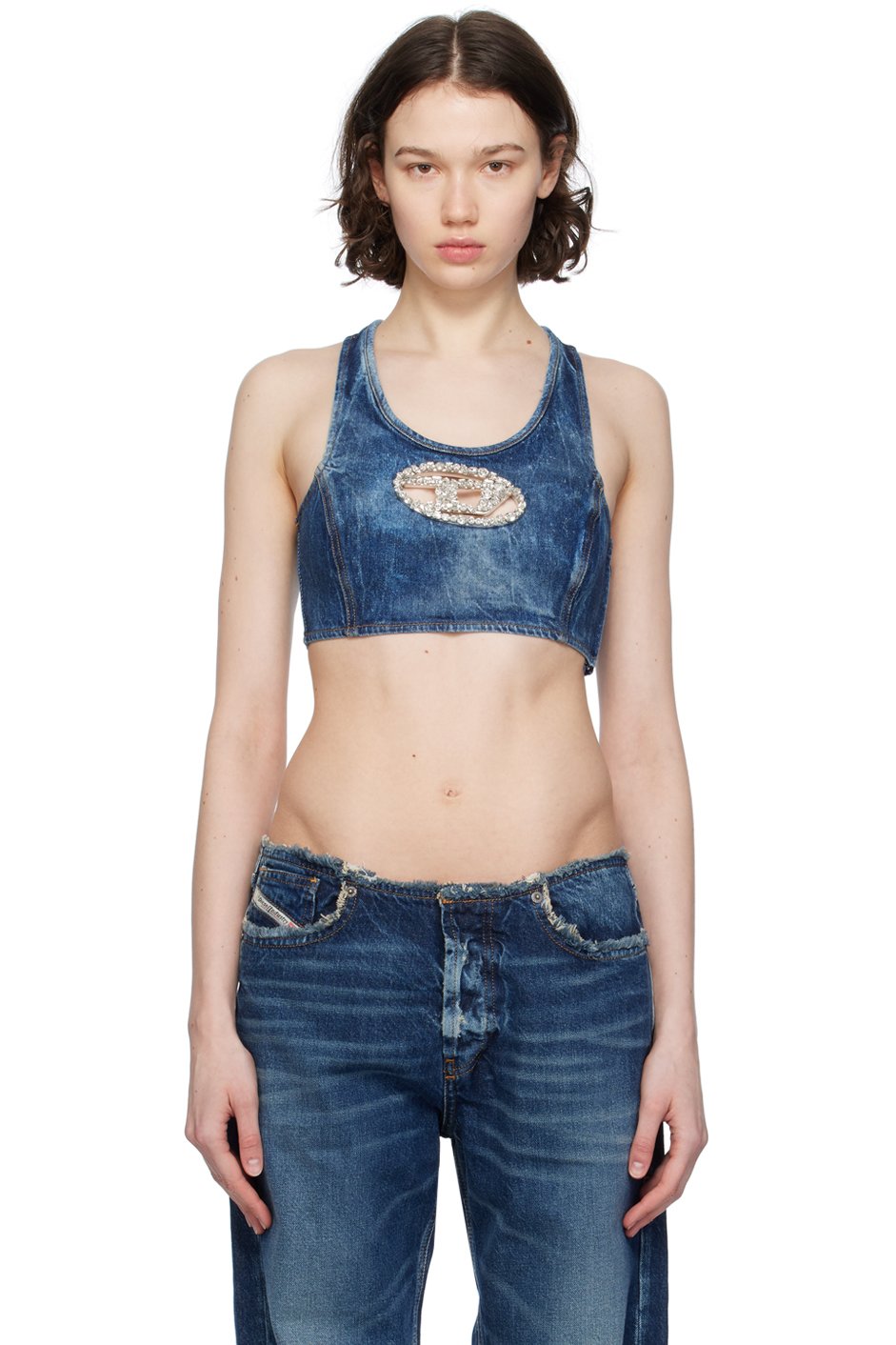 Diesel - Débardeur Fse bleu en denim