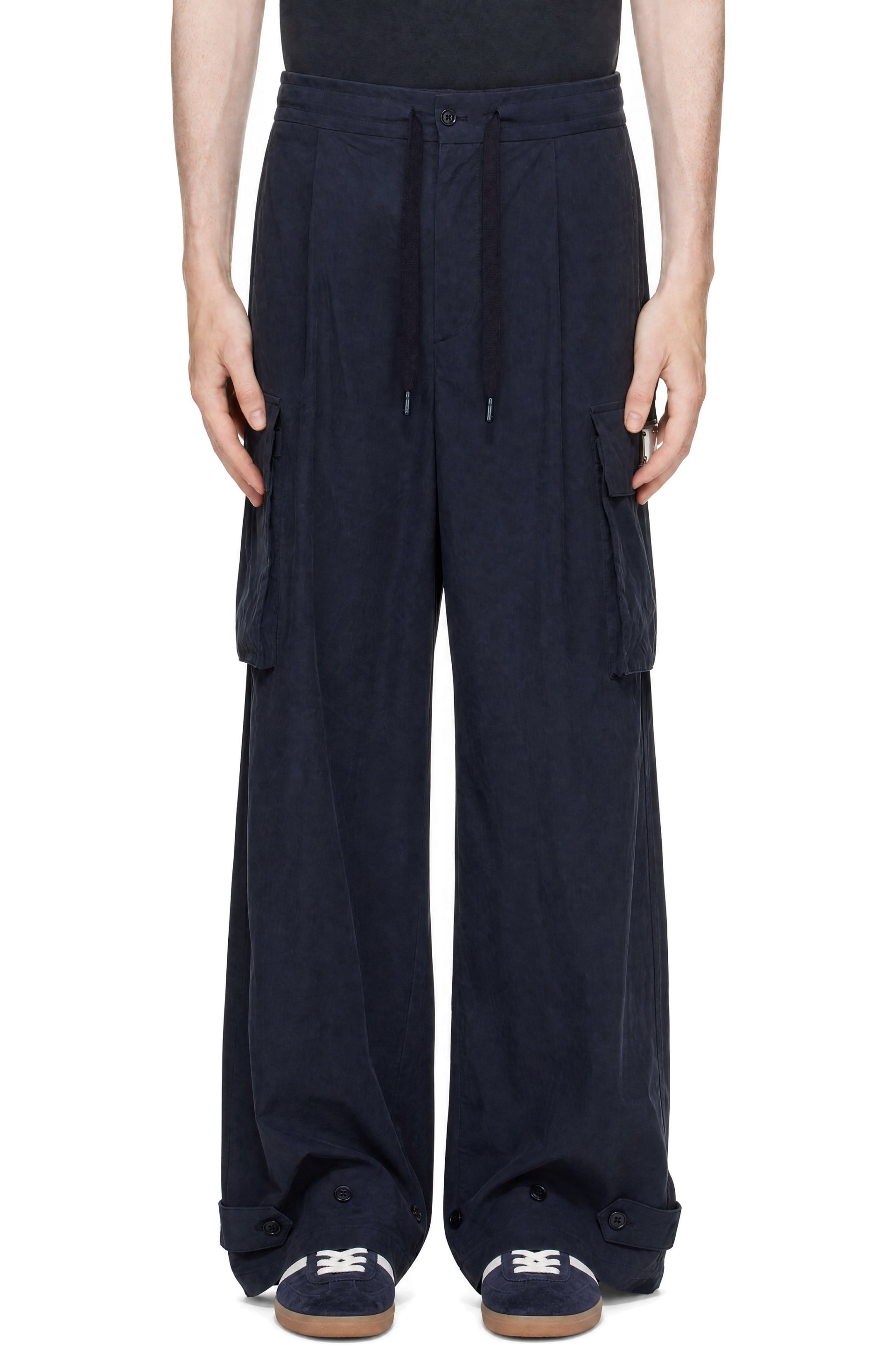 Dolce&Gabbana - Pantalon cargo bleu marine en coton
