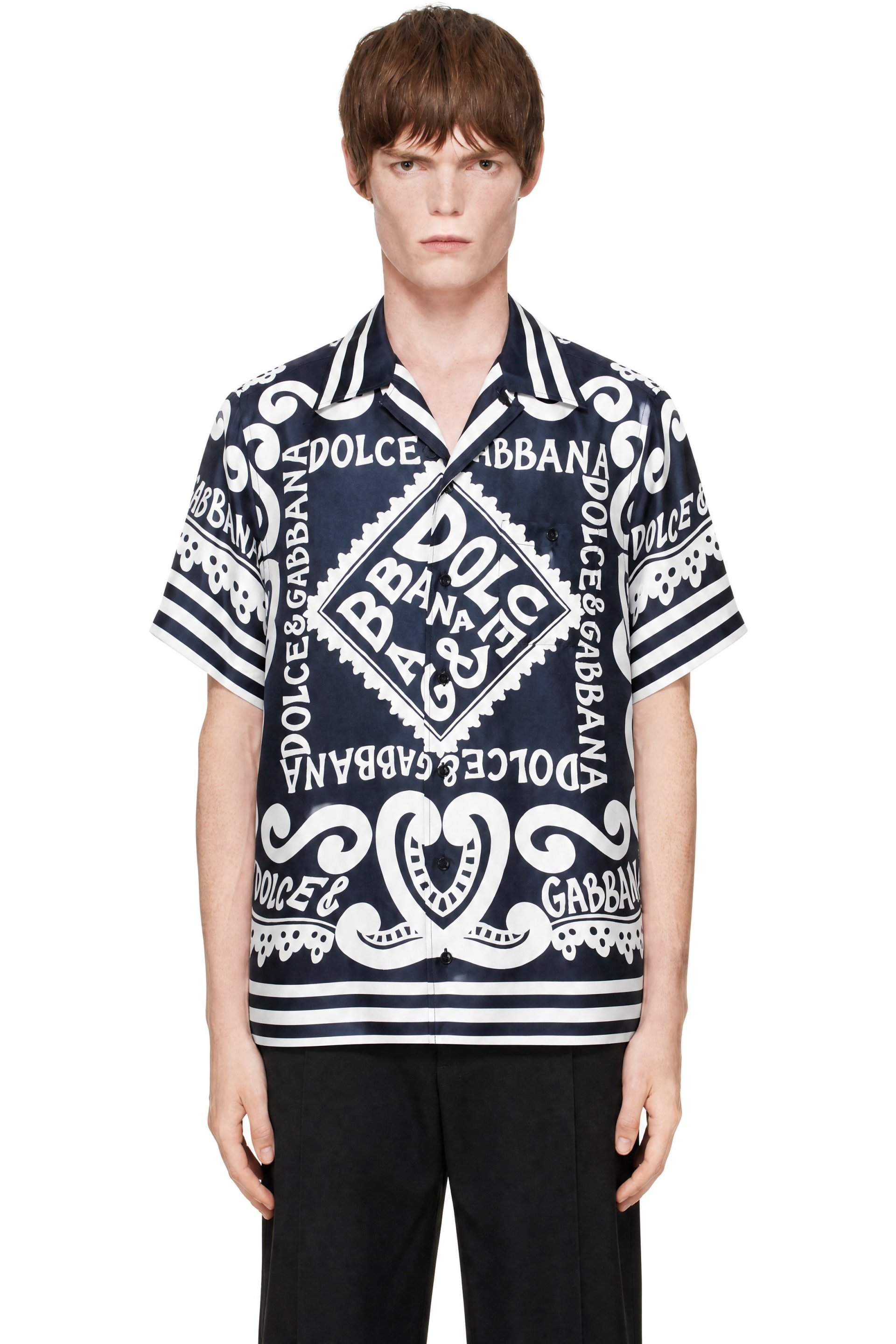 Dolce&Gabbana - Black Marina Print Shirt