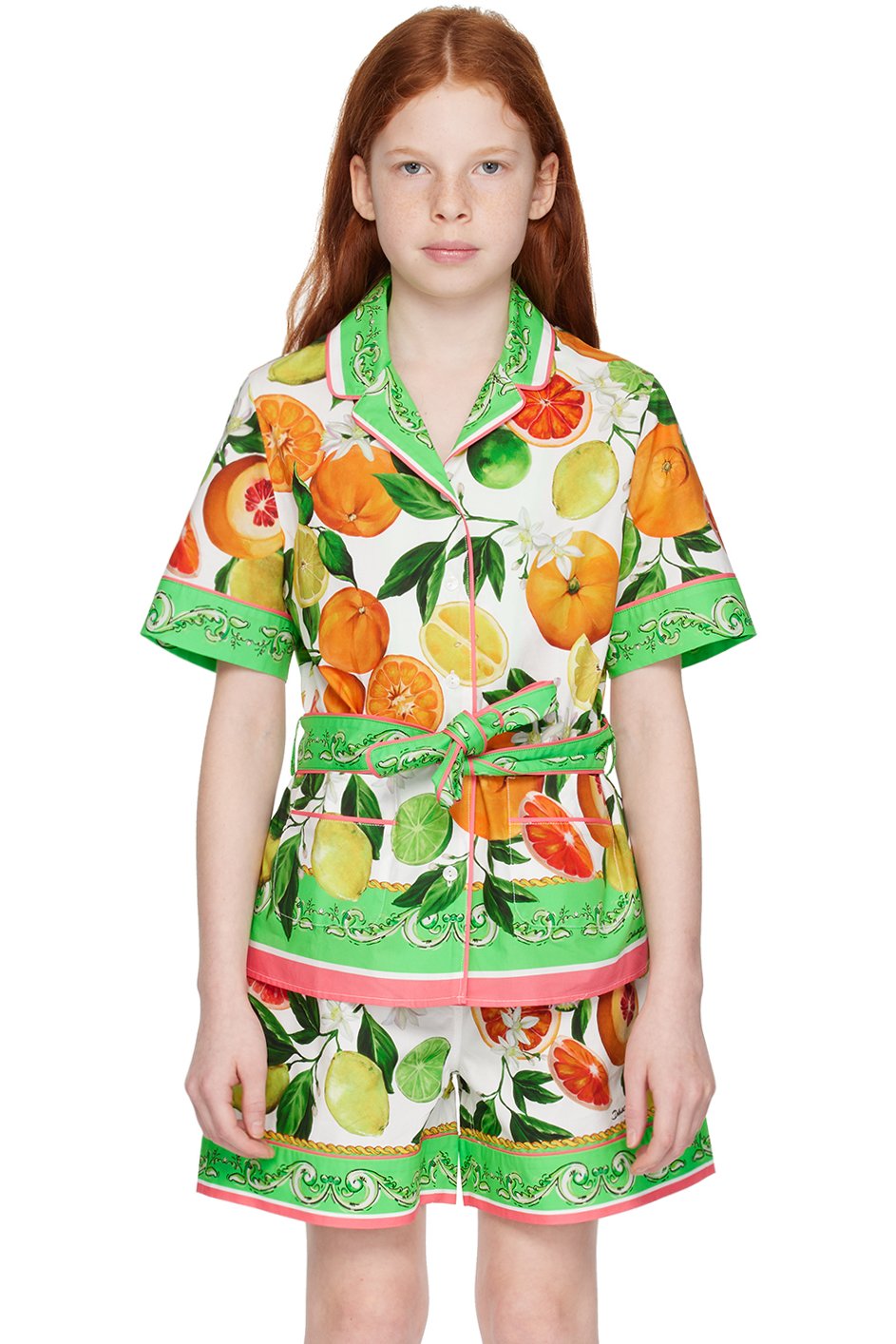 Dolce&Gabbana - Enfant | Chemise verte à ceinture