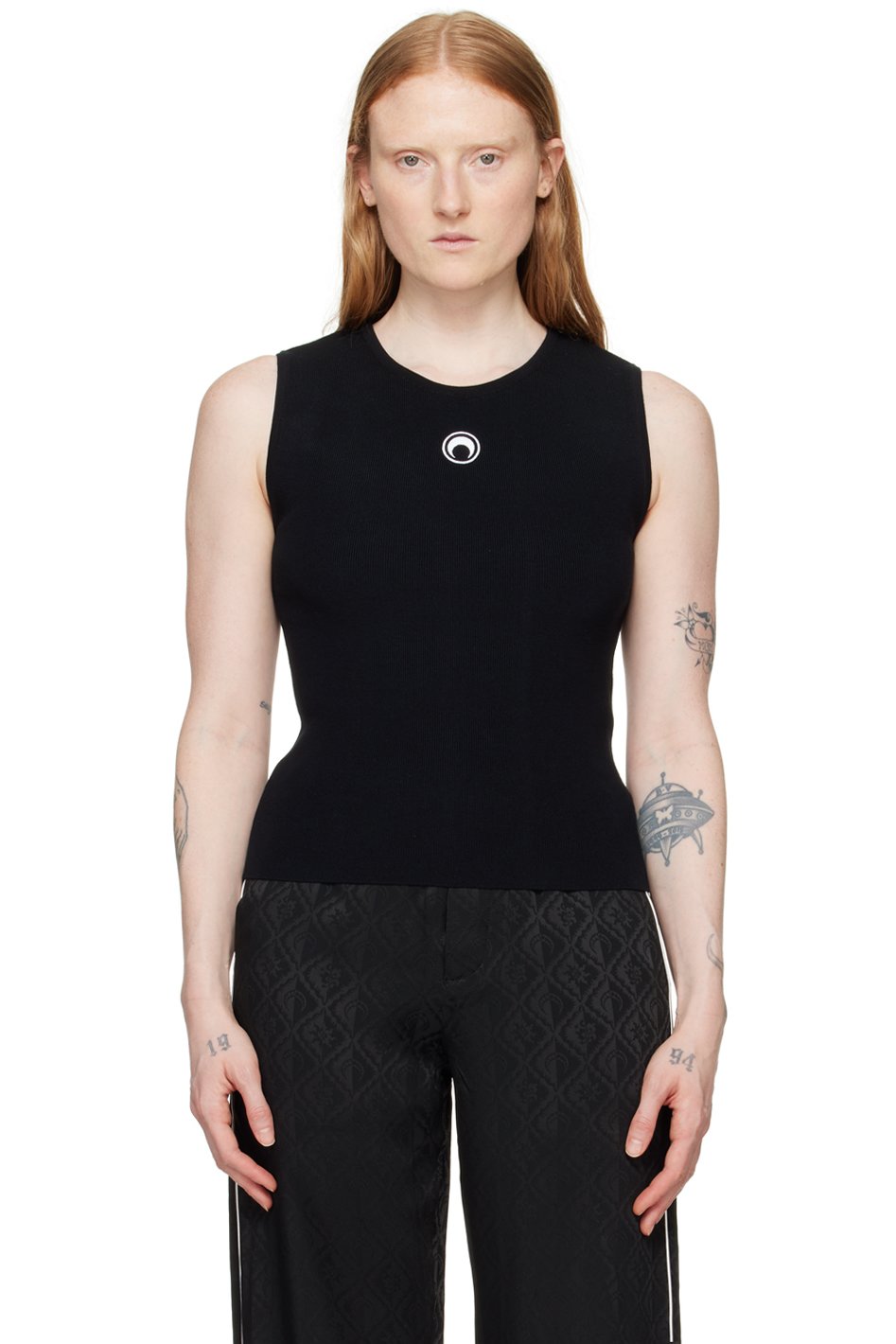Black Core Sleeveless Crewneck by Marine Serre on Sale