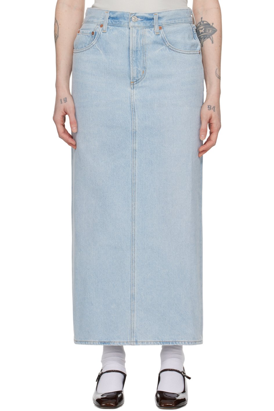 Citizens of Humanity - Jupe longue Verona bleue en denim - HUMANITY