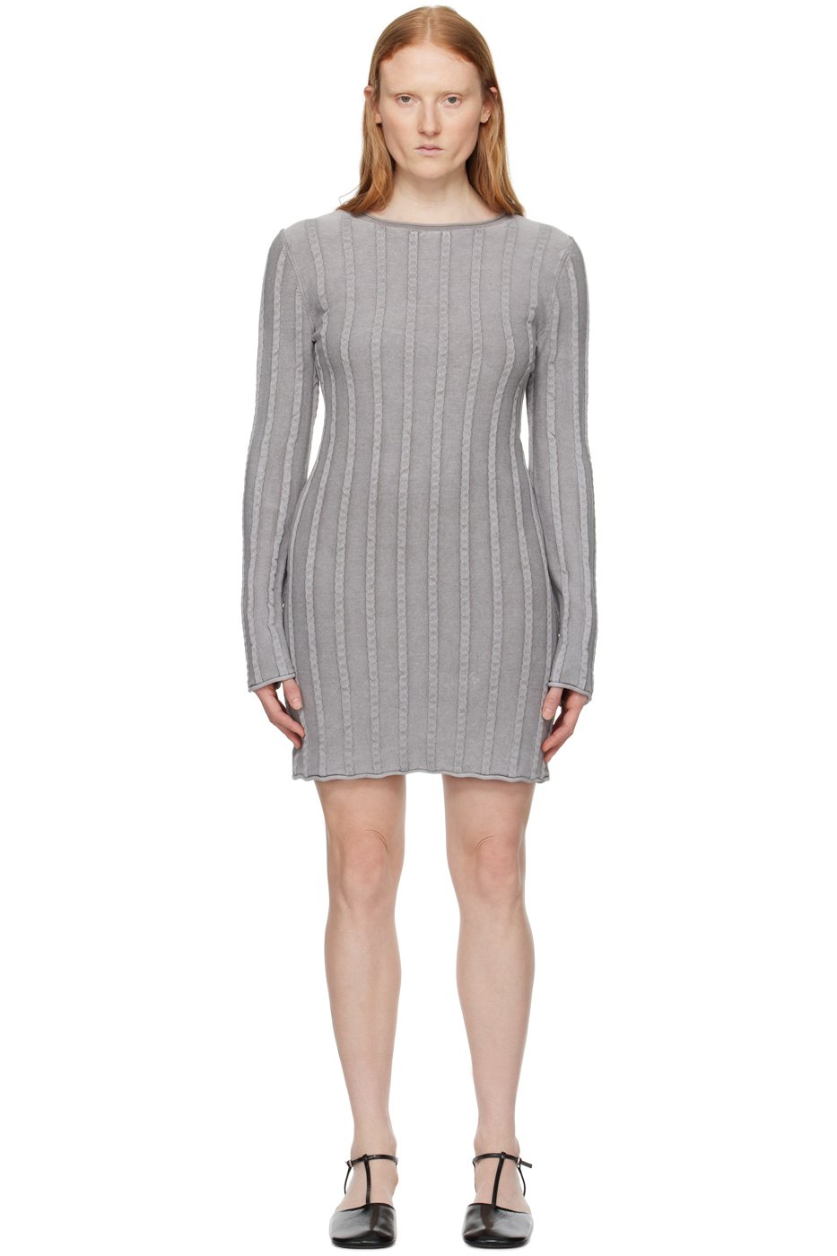 Filippa K - Robe courte grise à bords roulés