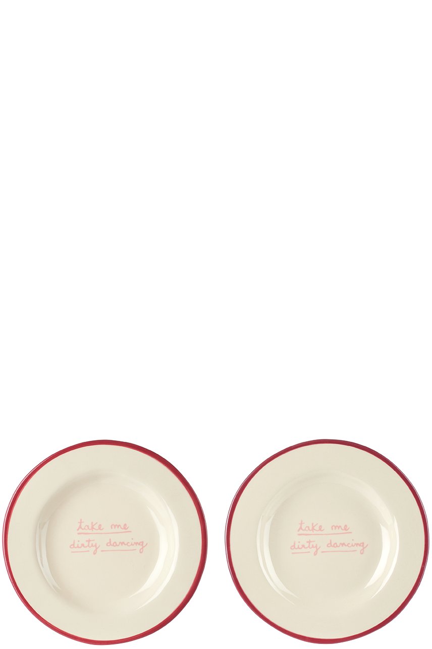 Laetitia Rouget - Red & White 'Take Me Dirty Dancing' Dessert Plate Set