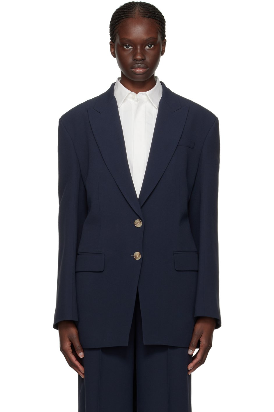 Boss - Veston bleu marine à découpe