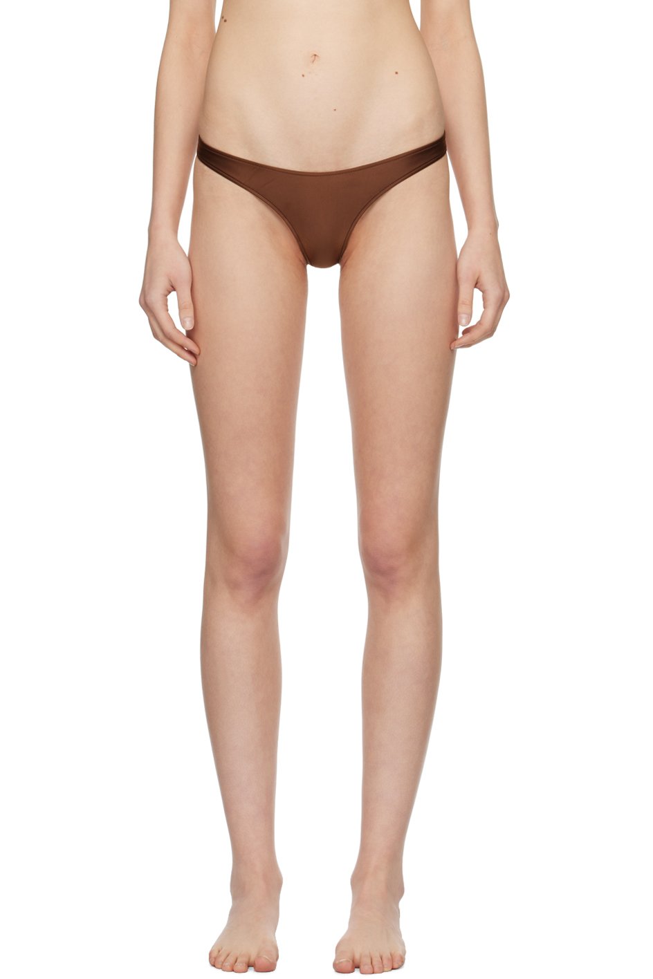 Frankies Bikinis - Culotte de bikini Dove brune