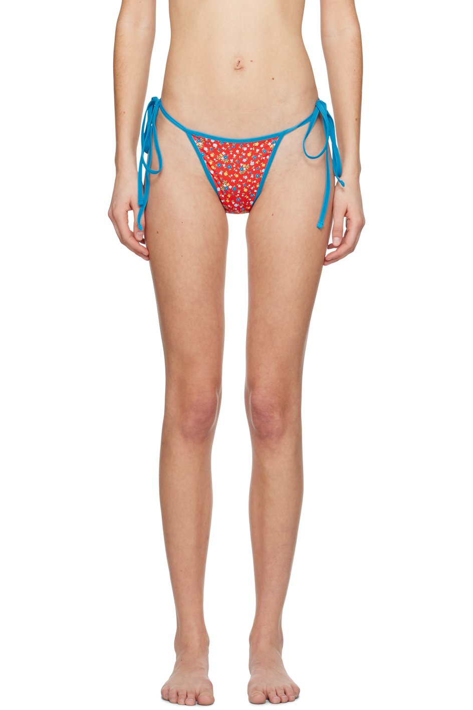 Frankies Bikinis - Culotte de bikini Hazel rouge et bleu
