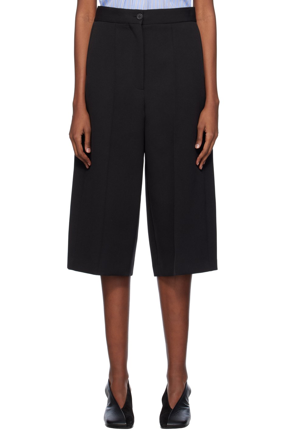 SHANG XIA - Pantalon noir à coutures pincées