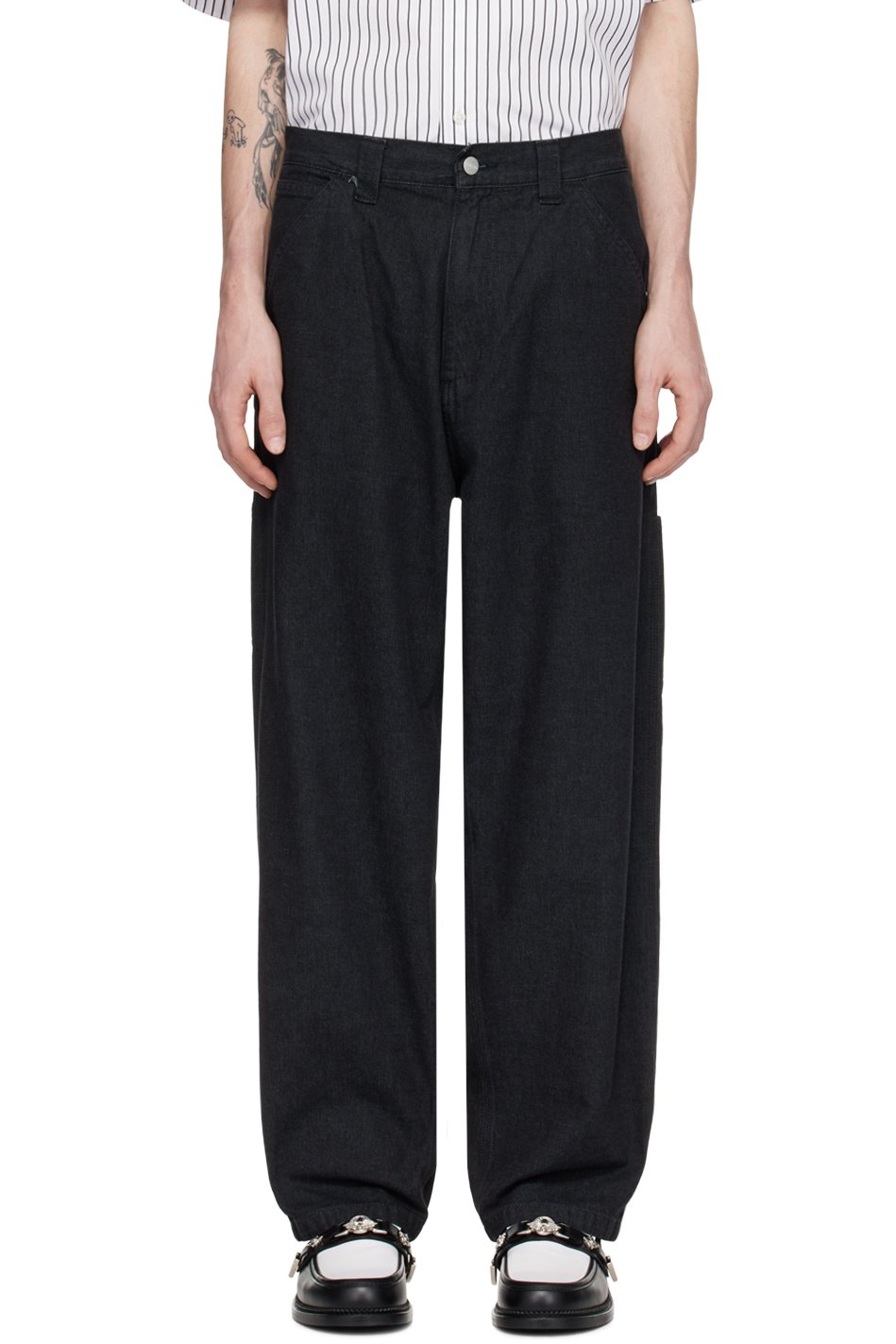 Carhartt Work In Progress - Black OG Single Knee Denim Trousers