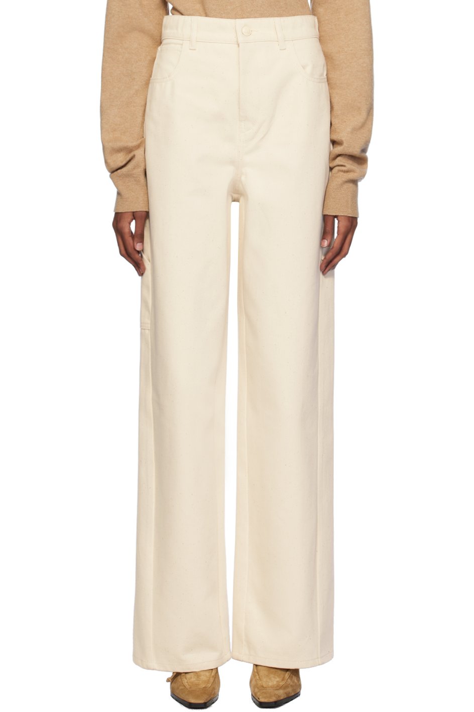 Max Mara - Pantalon Segnale blanc cassé en denim