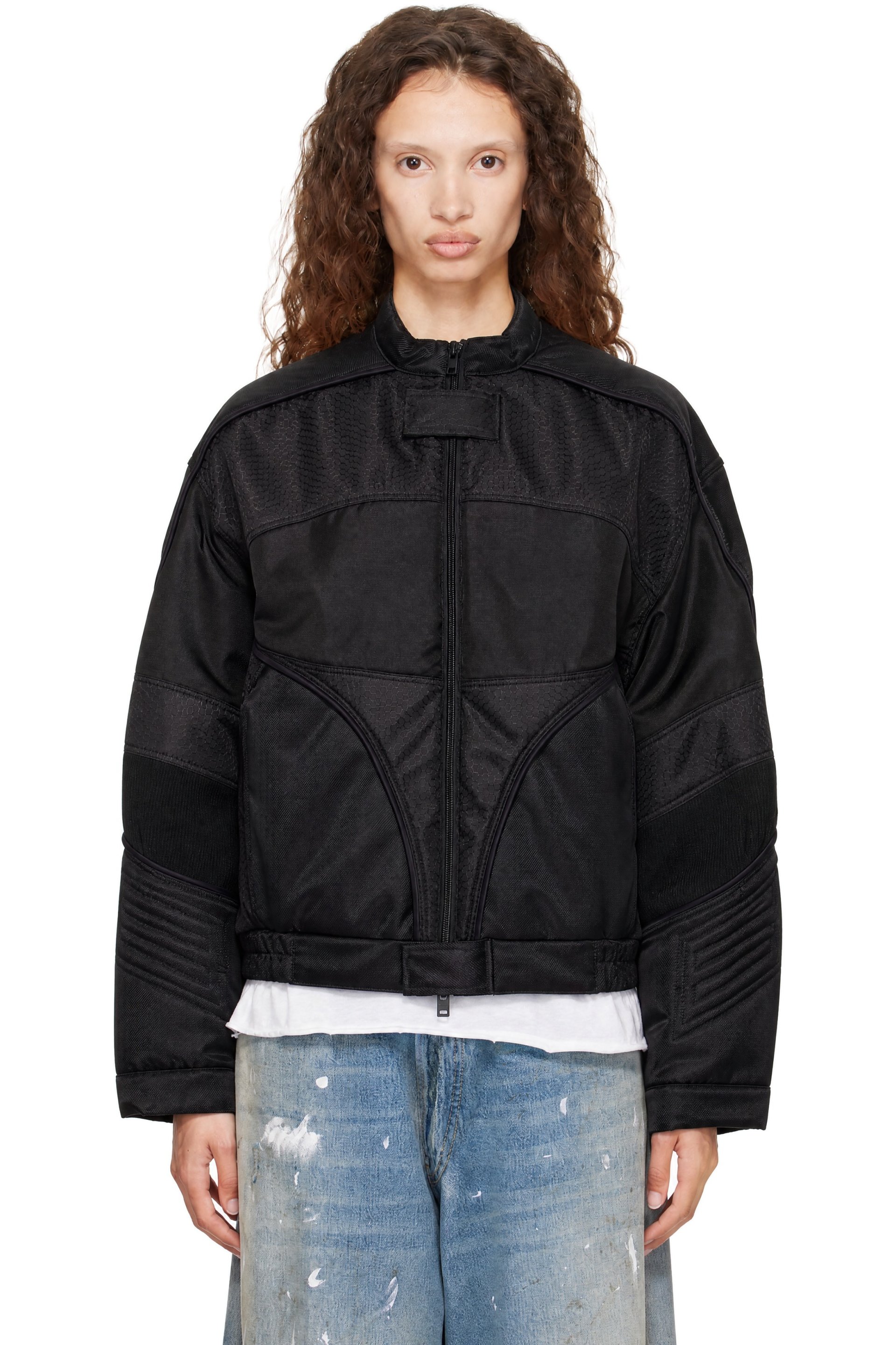 Acne Studios - Black Shiny Drill Bomber Jacket