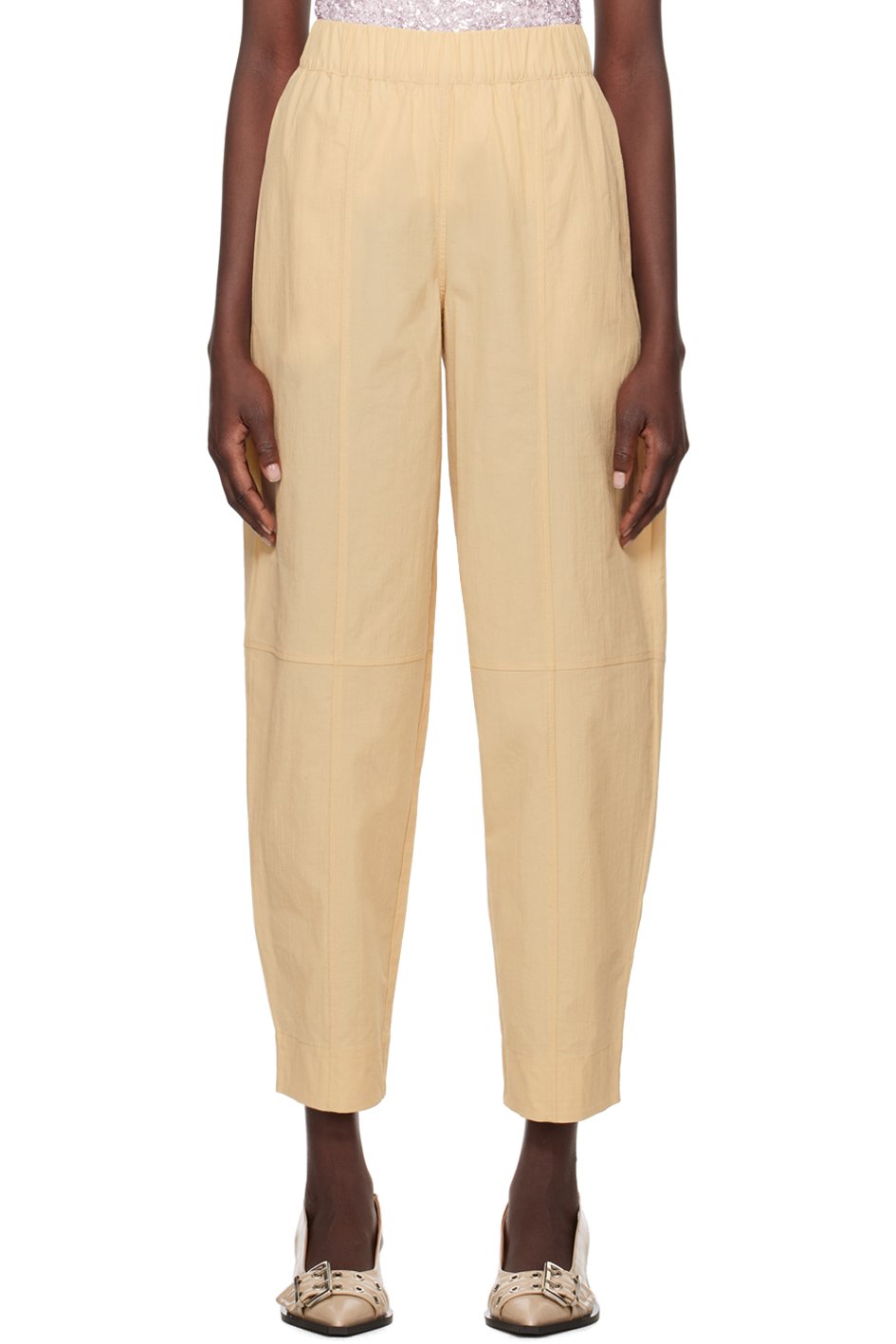 GANNI - Pantalon incurvé beige