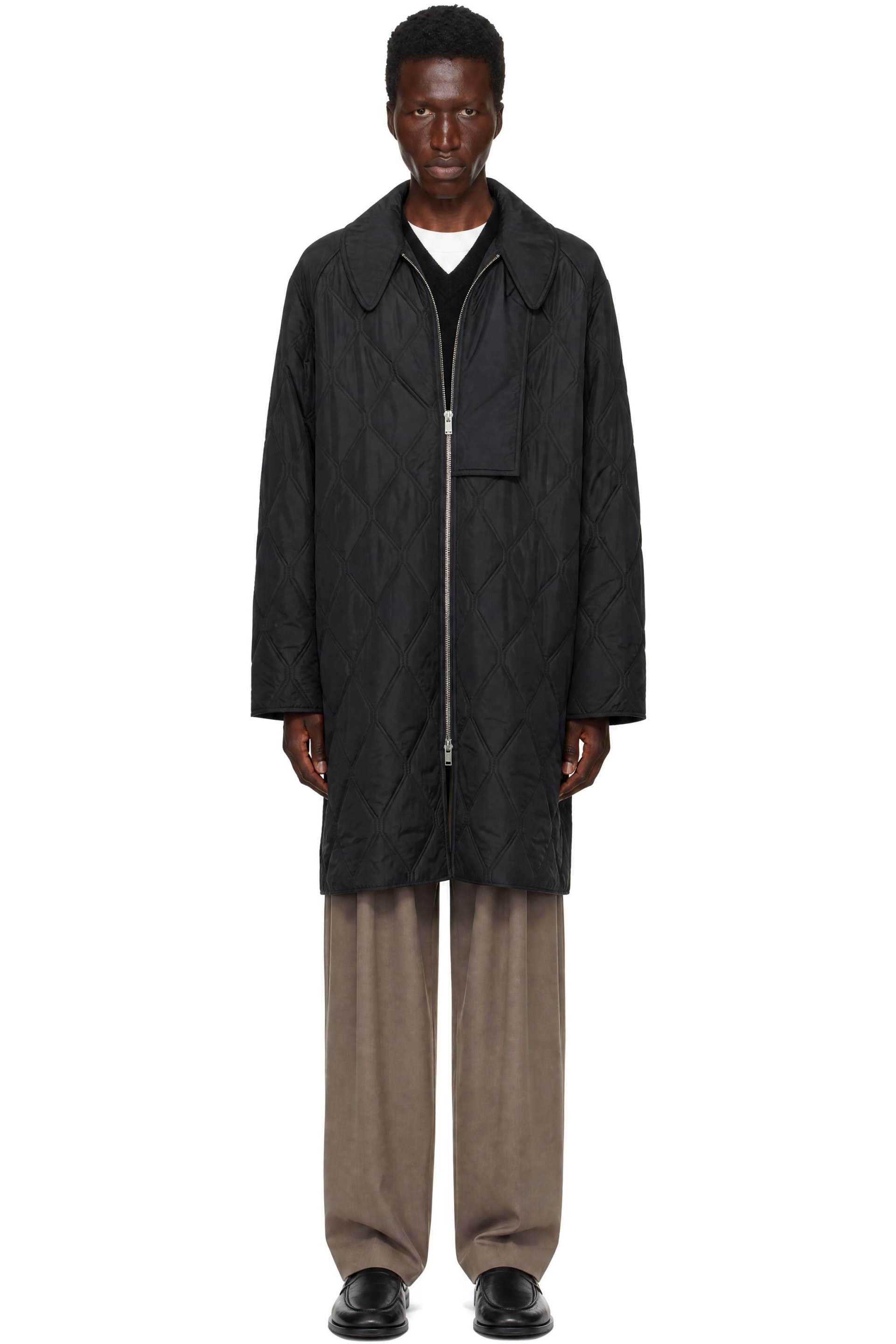 GANNI - Manteau matelassé noir en tissu antidéchirures
