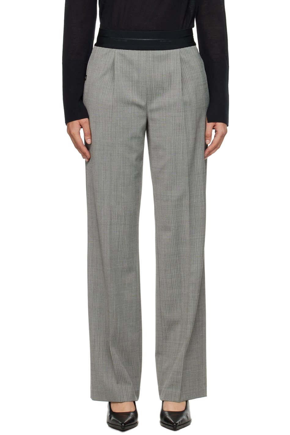 Helmut Lang - Pantalon à enfiler noir et blanc