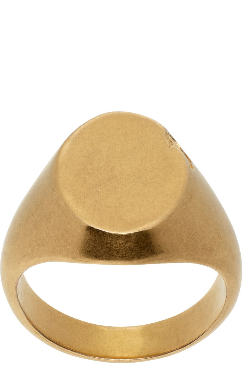 MM6 Maison Margiela: Gold Signet Ring | SSENSE
