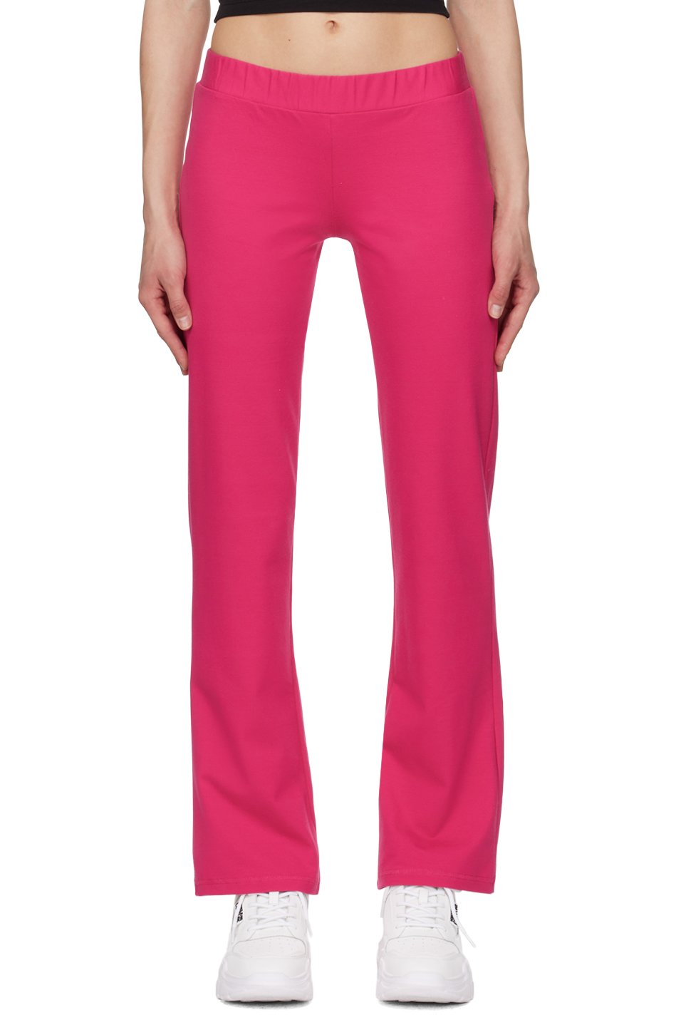 Versace Jeans Couture - Pantalon de détente rose à ornements facettés