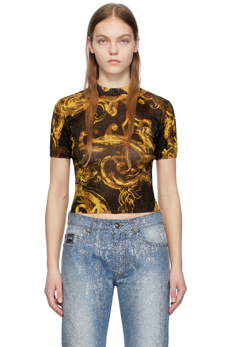 Versace Jeans Couture - T-shirt noir à motif graphique