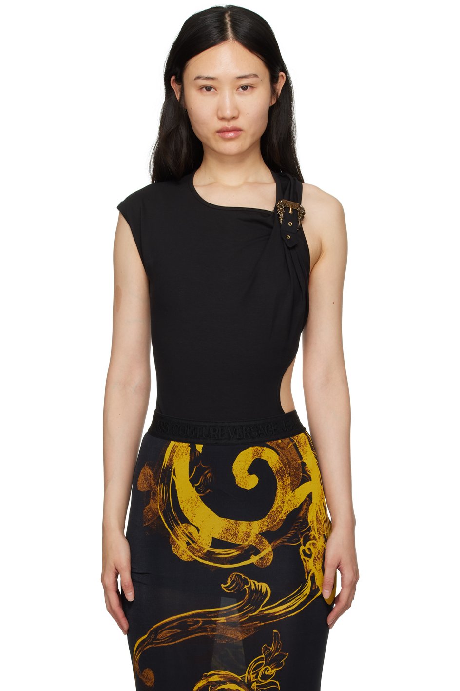 Versace Jeans Couture - Justaucorps noir à boucle à ardillon