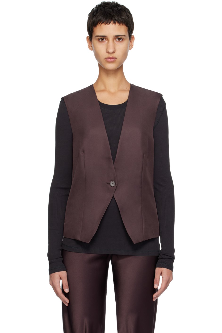 Silk Laundry - Brown Slouch Vest