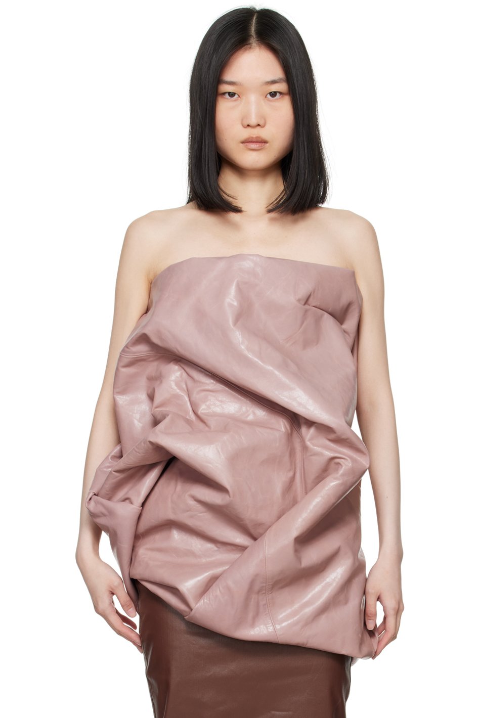 Rick Owens - Camisole Hun rose en cuir - Lido