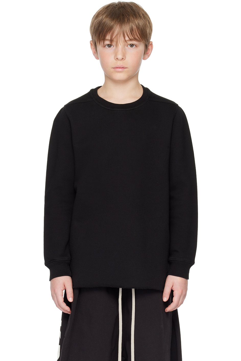 Rick Owens - Enfant | Pull molletonné noir à col ras du cou