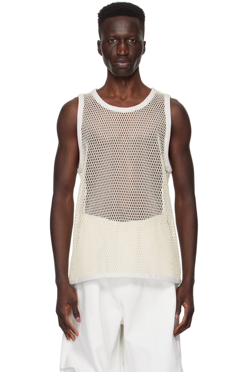 Jil Sander - Débardeur blanc cassé à encolure arrondie