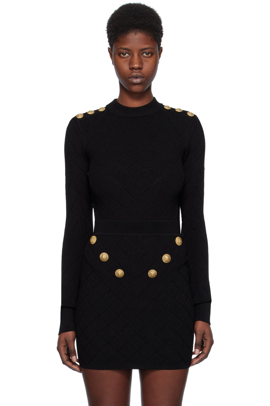 Balmain - Justaucorps noir à découpe