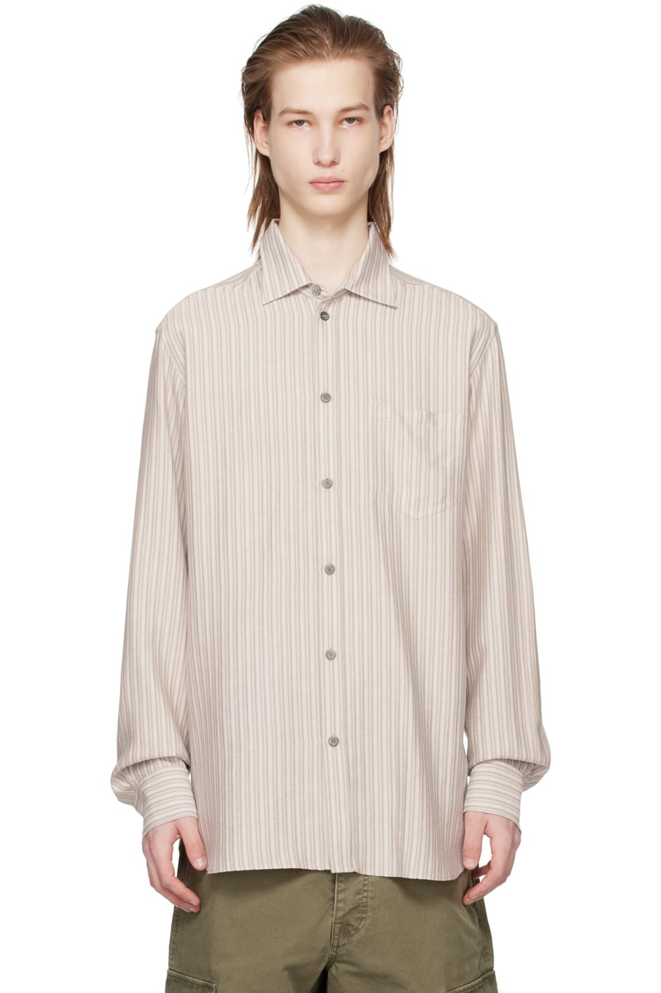 Golden Goose - Purple & Gray Stripe Shirt