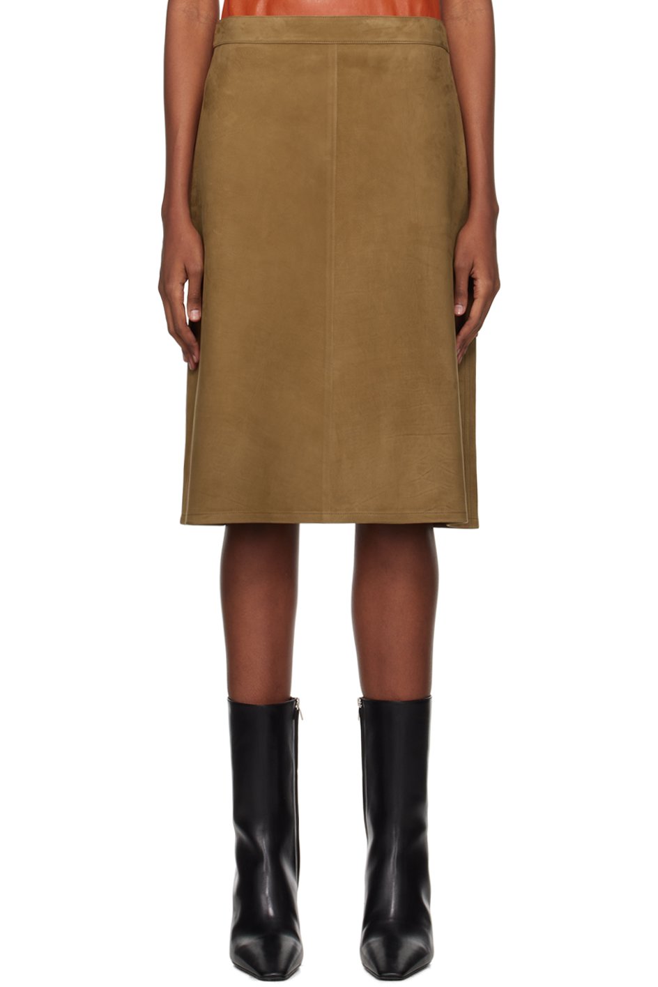 Ferragamo - Jupe midi trapèze brune
