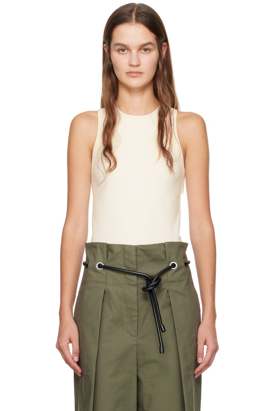 3.1 Phillip Lim - Débardeur blanc cassé à col ras du cou
