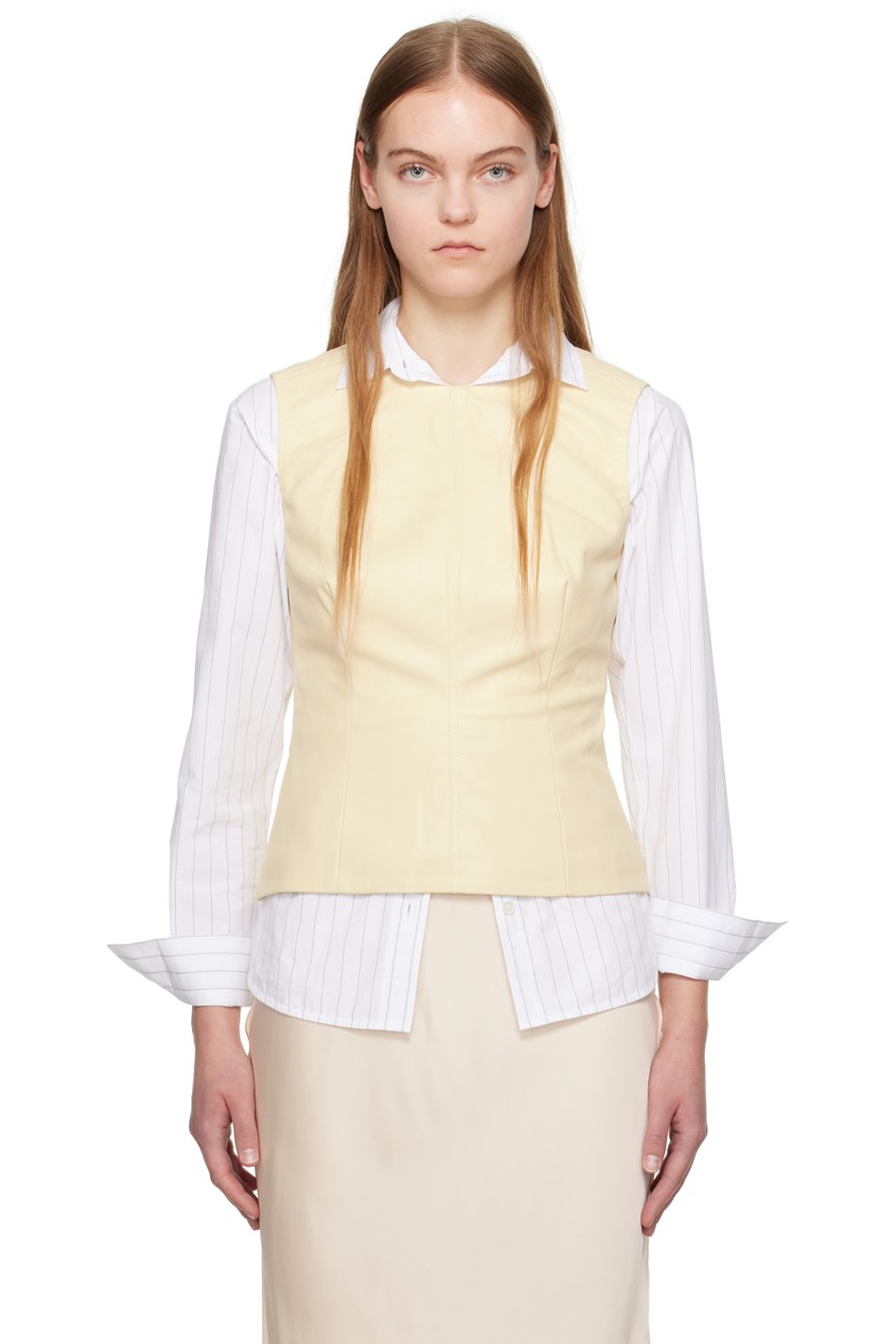 Proenza Schouler - Débardeur Logan blanc cassé en cuir synthétique - Proenza Schouler White Label