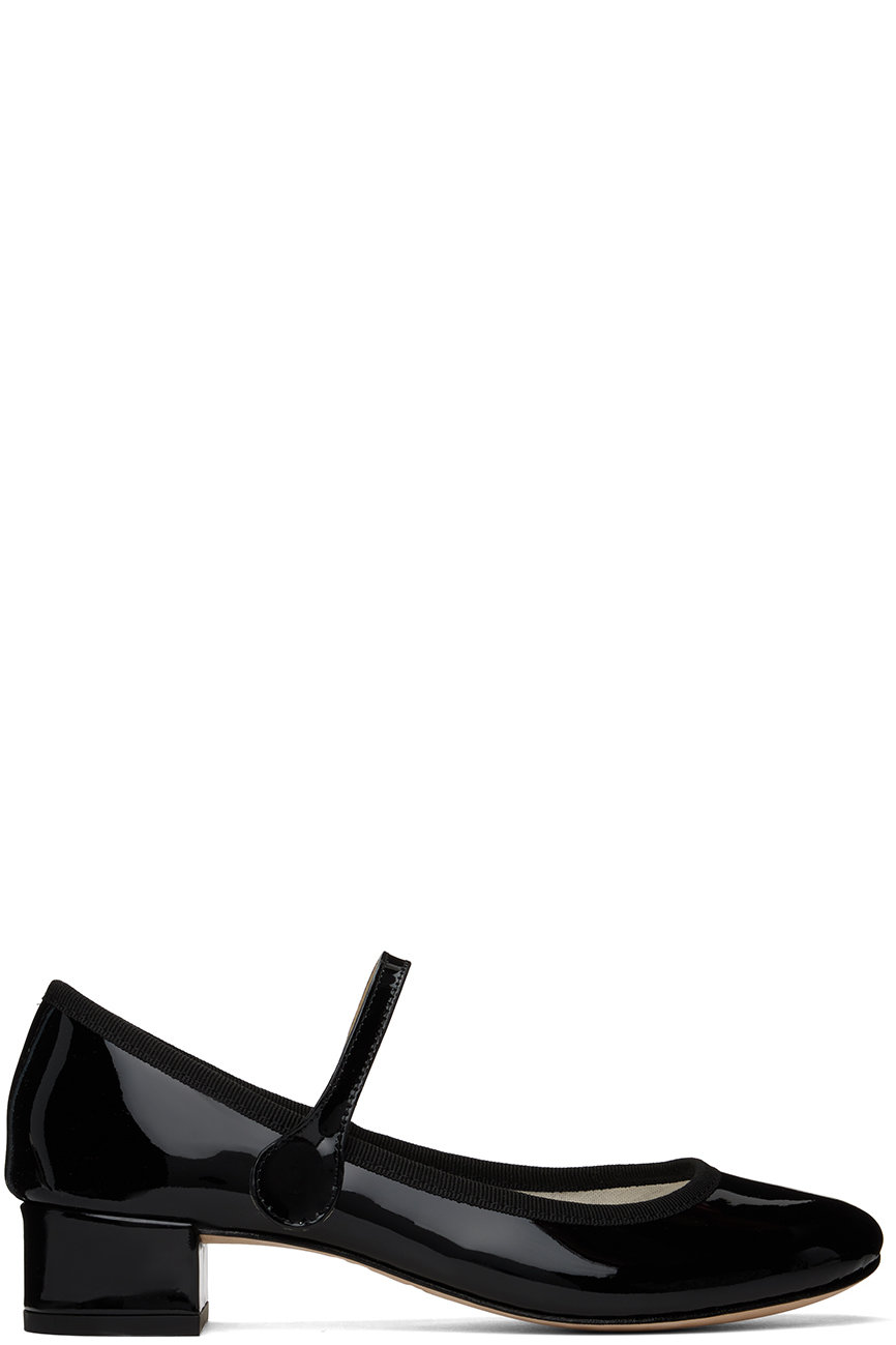 Repetto - Black Rose Mary Jane Heels