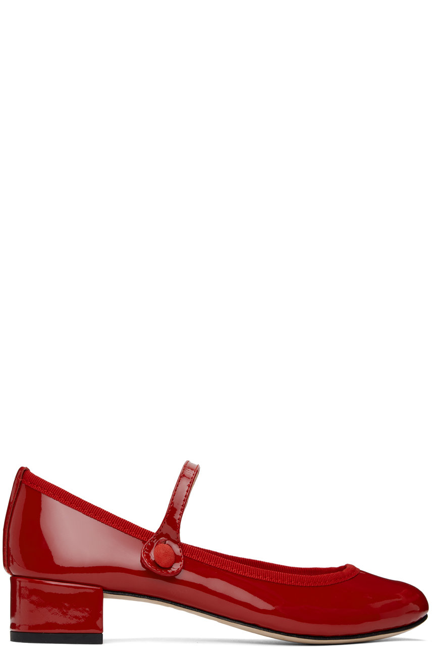 Repetto - Red Rose Mary Janes Heels