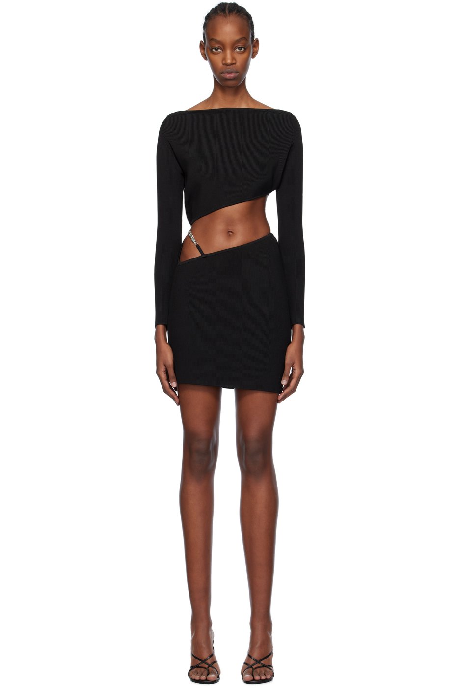 GCDS - Robe courte asymétrique noire