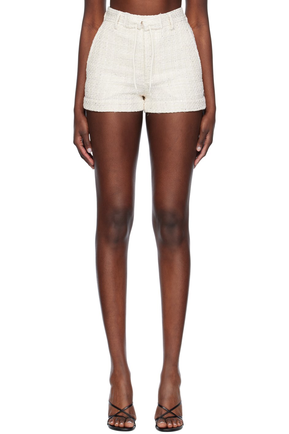 GCDS - Short blanc cassé à taille basse