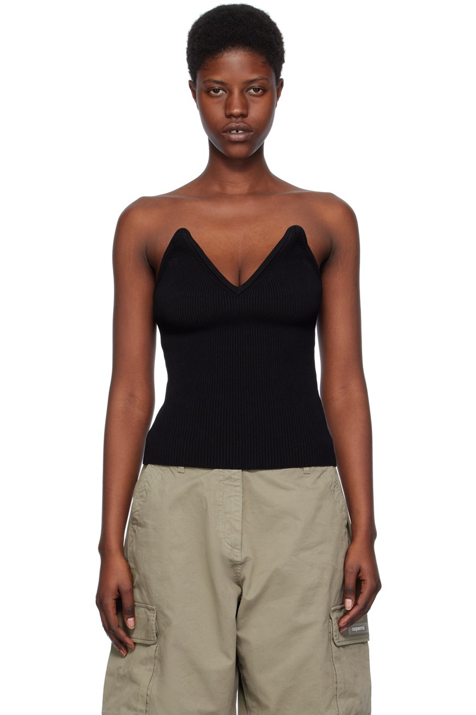 Coperni - Camisole noire à col en V