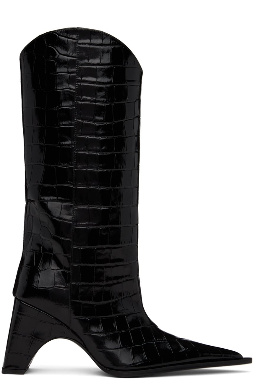 Coperni - Black Croco Bridge Cowboy Boots
