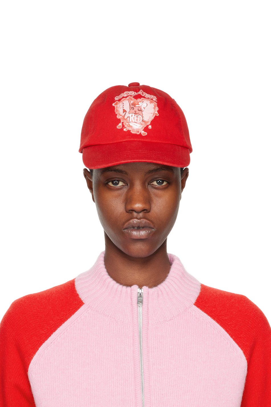 We11done - Casquette rouge à image à logo