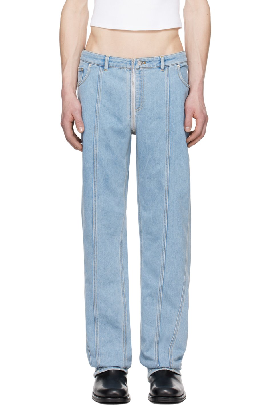 Mugler - Blue Zip Jeans