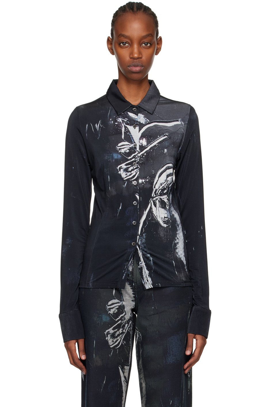 Louisa Ballou - Chemise noire à boutons