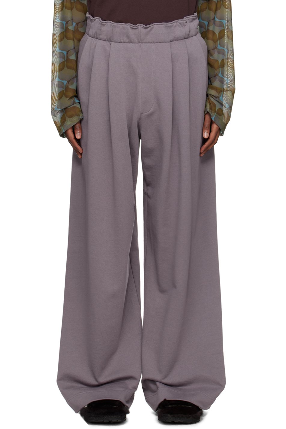 Dries Van Noten - Purple Pleated Sweatpants