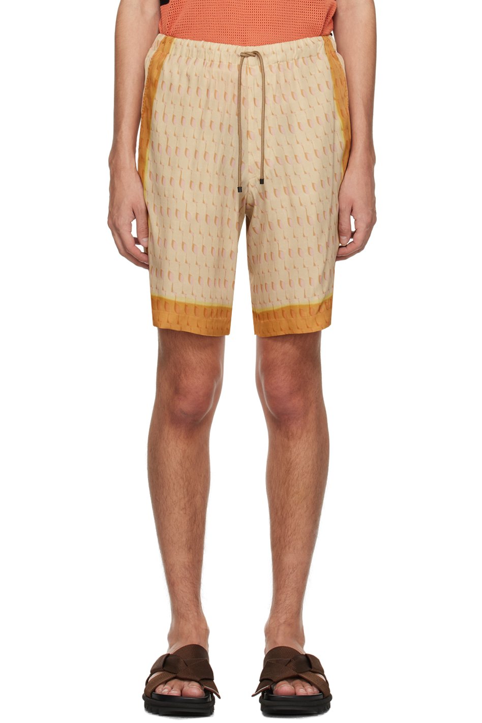 Dries Van Noten - Short beige à cordon coulissant