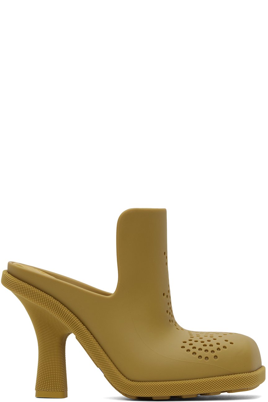 Burberry - Mules Highland jaunes en caoutchouc