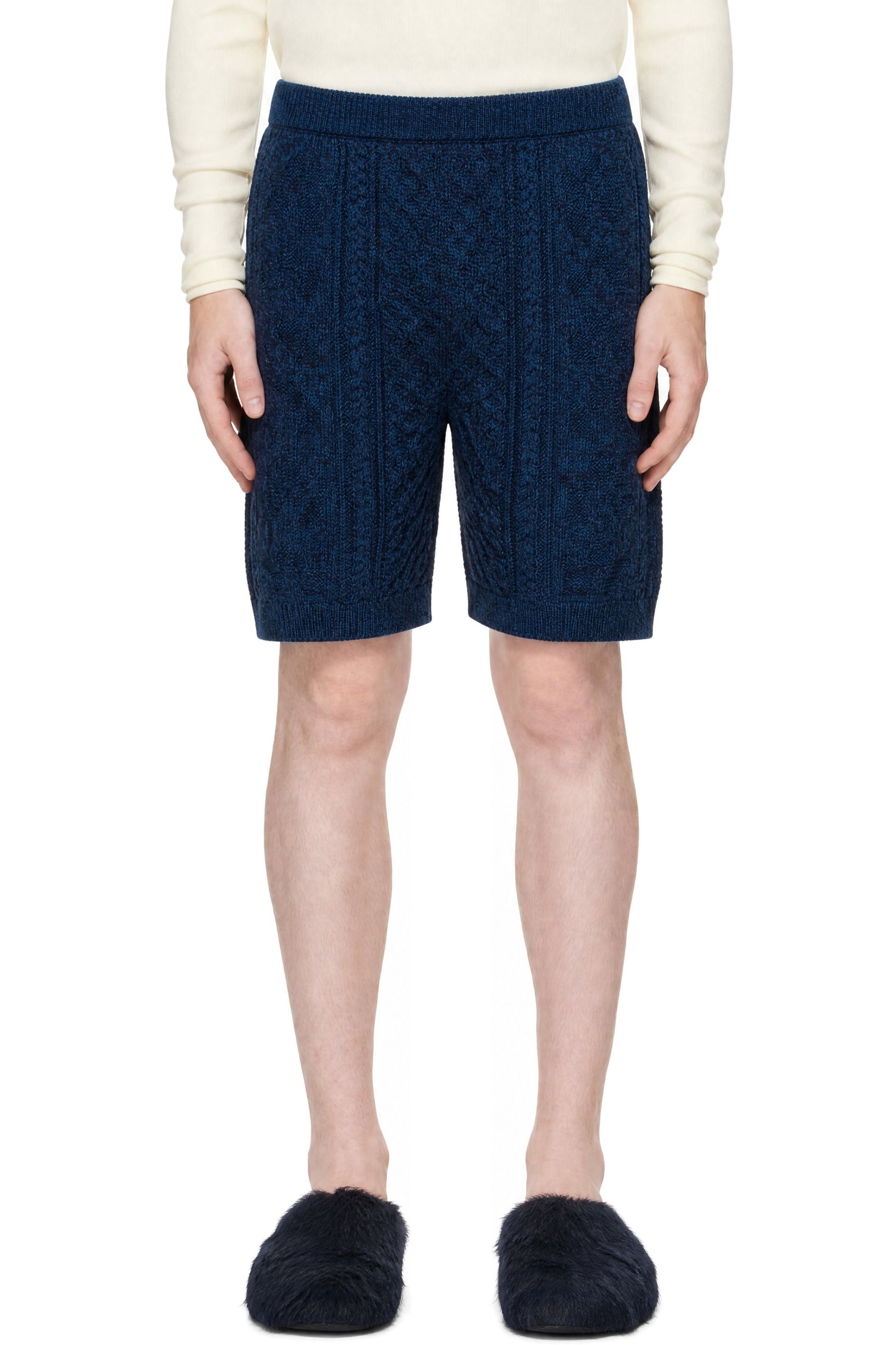 Marni - Navy Twisted Cotton Shorts