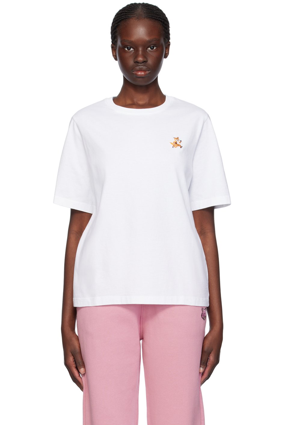 Maison Kitsuné - T-shirt blanc à logo de renard