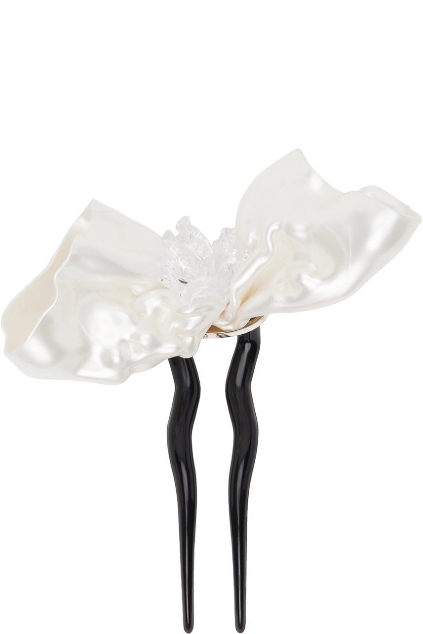 Tétier - Épingle à cheveux blanc cassé à ornement floral exclusive à SSENSE - Mariage