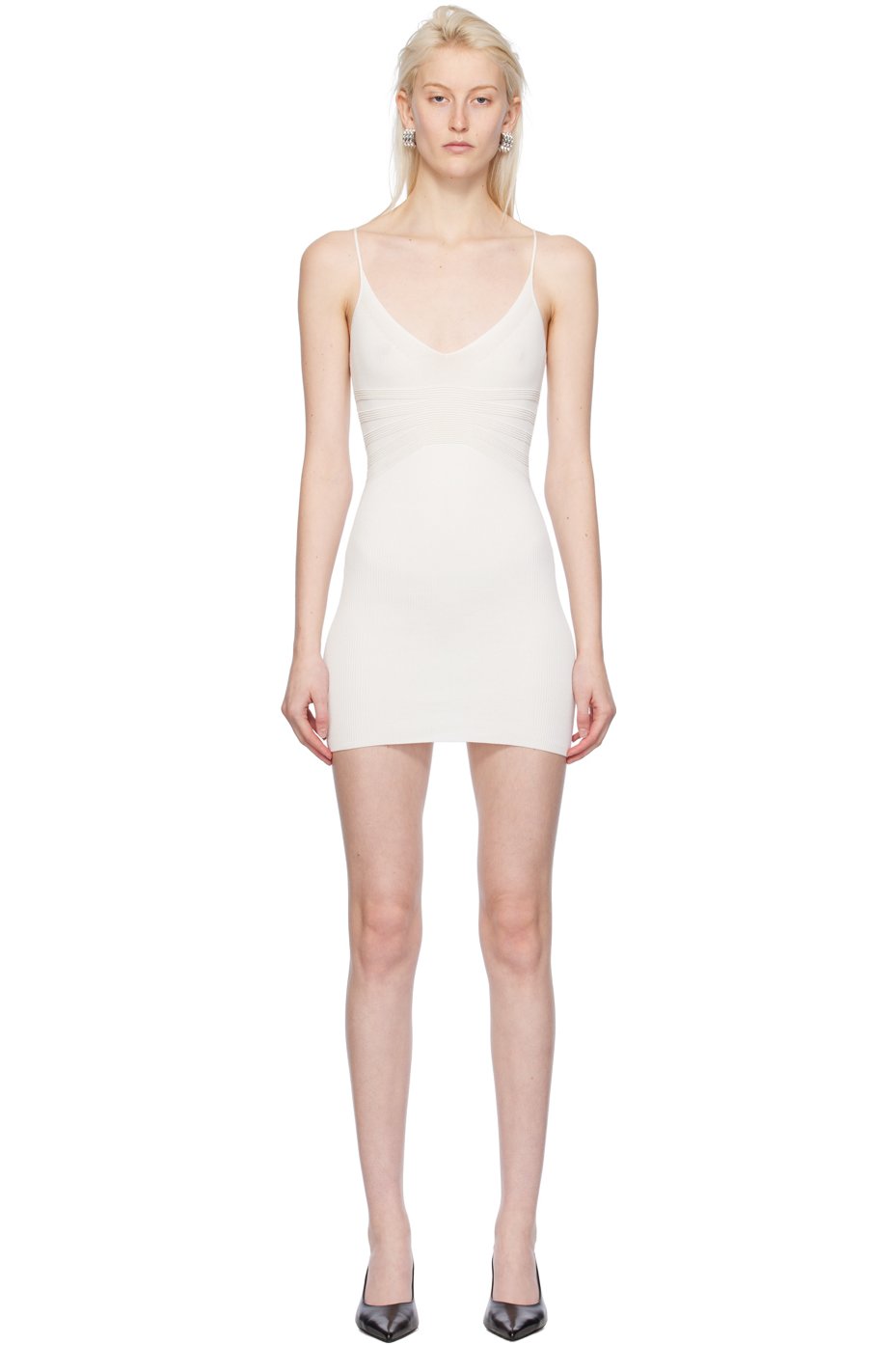 Dion Lee - 화이트 스컬프트 미니 드레스
